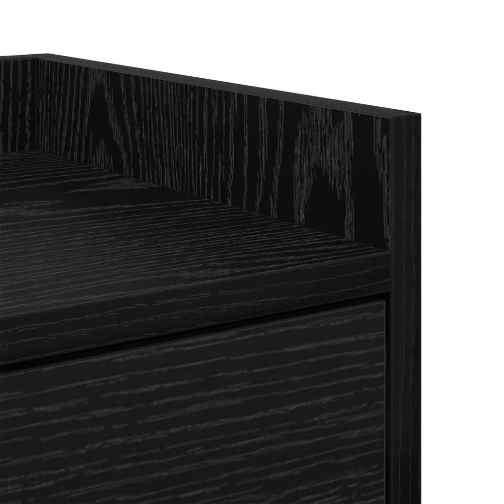 Comodino 2 pcs Rovere Nero 40 x 29 x 60 cm Legno multistrato