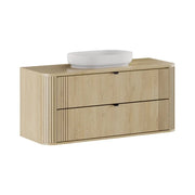 Set da bagno KORI: mobile sottolavabo 120cm + piano per lavabo + lavabo da appoggio