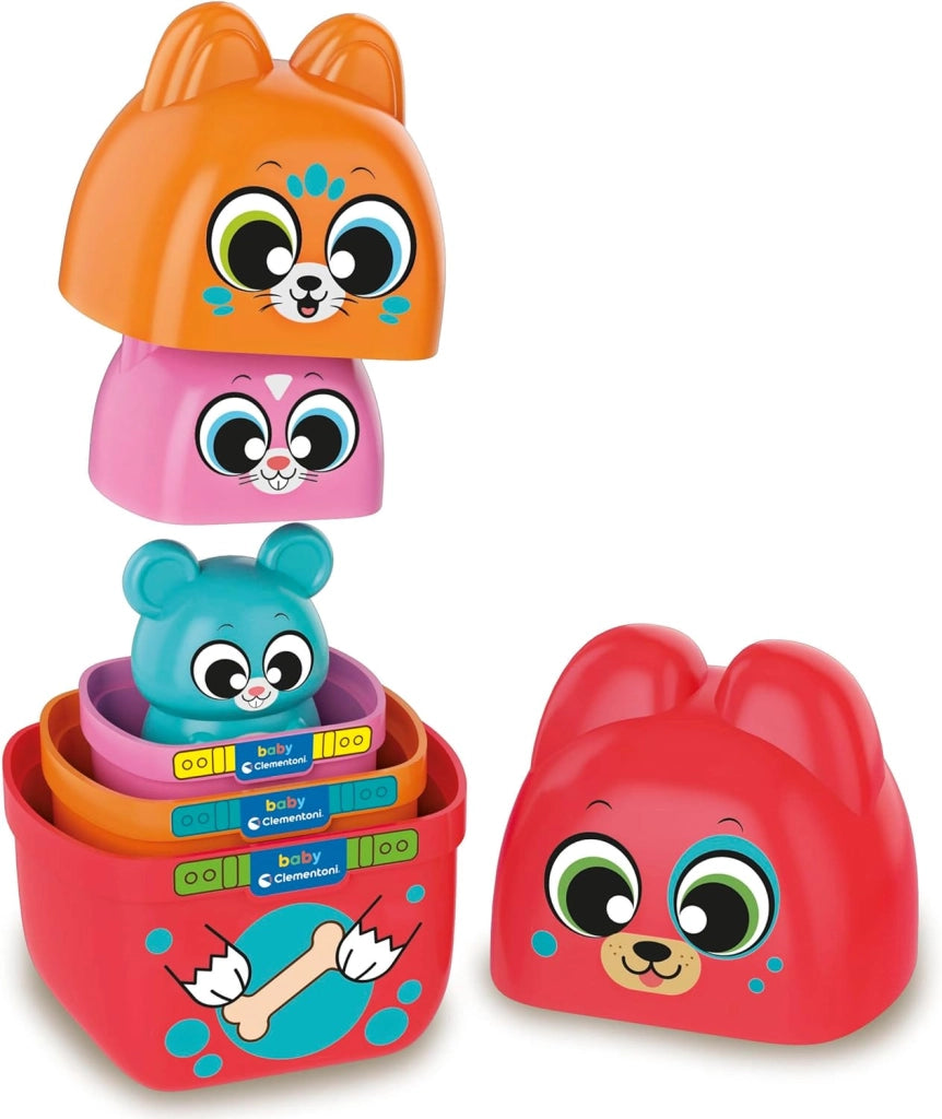 Think And Play Matrioska - Gioco Impilabile  4 Personaggi Animali Incastrabili, Sviluppo Logica e Manualita,Baby Clement