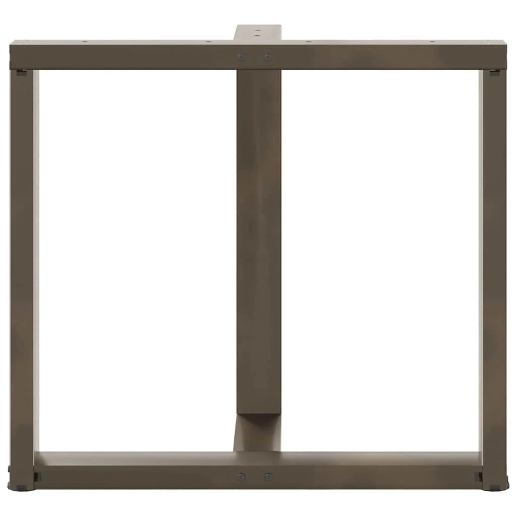 Set di 2 gambe regolabili a T per tavolo da pranzo per strutture robuste 70 x 35 x 73 cm acciaio nero 02_0057326