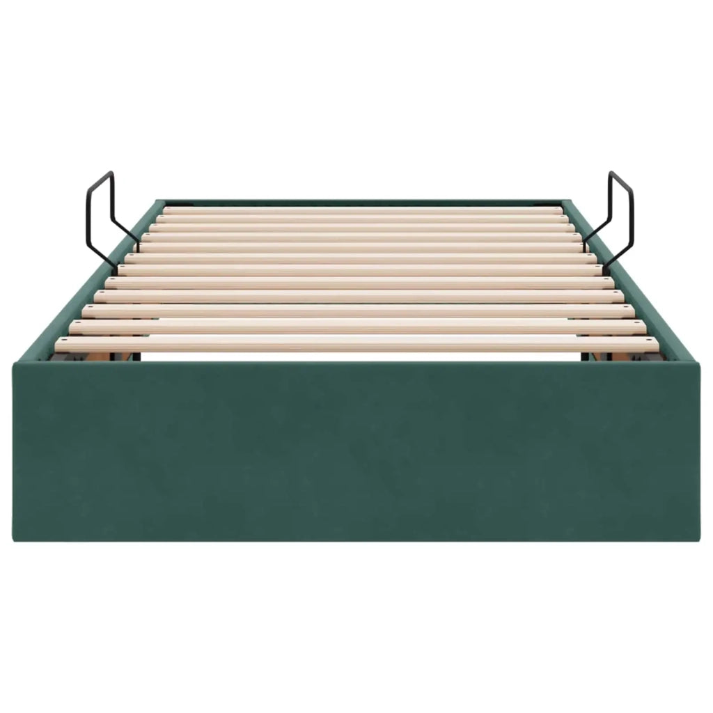 Letto ottomano Verde Scuro 100 x 200 cm Velluto 3442865