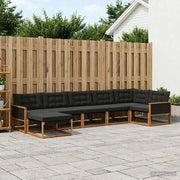 Set di divani da esterno 7 pz Naturale e Nero 3381560