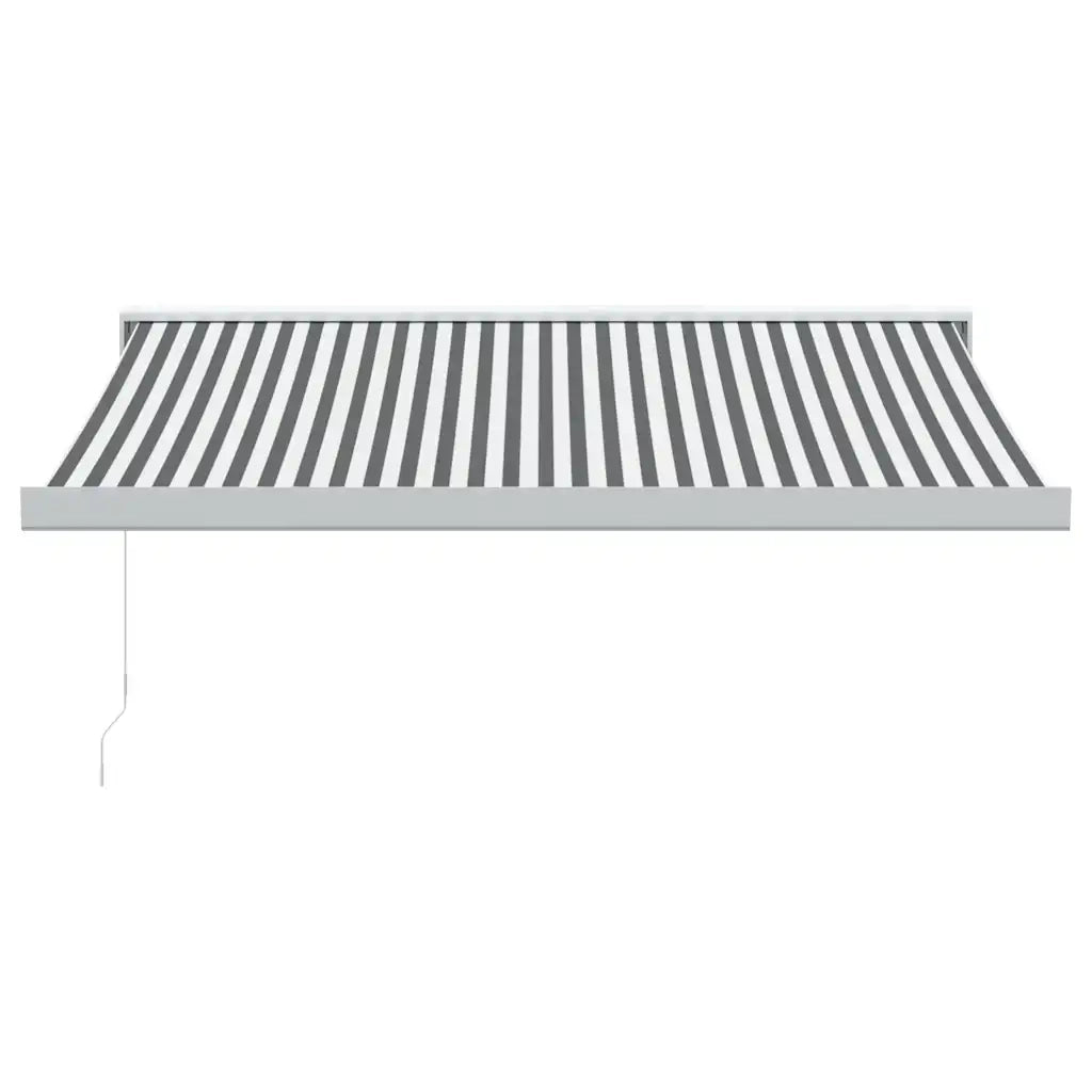 Tenda Retrattile Antracite e Bianca 3,5x2,5m Tessuto/Alluminio