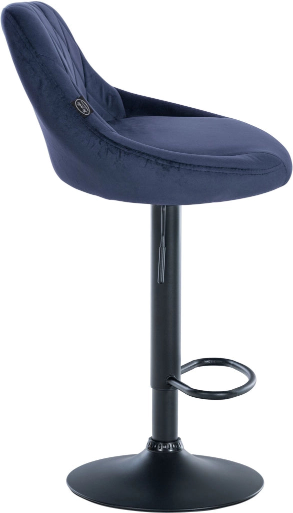 Sgabello da bar Lazio Velvet blu,nero