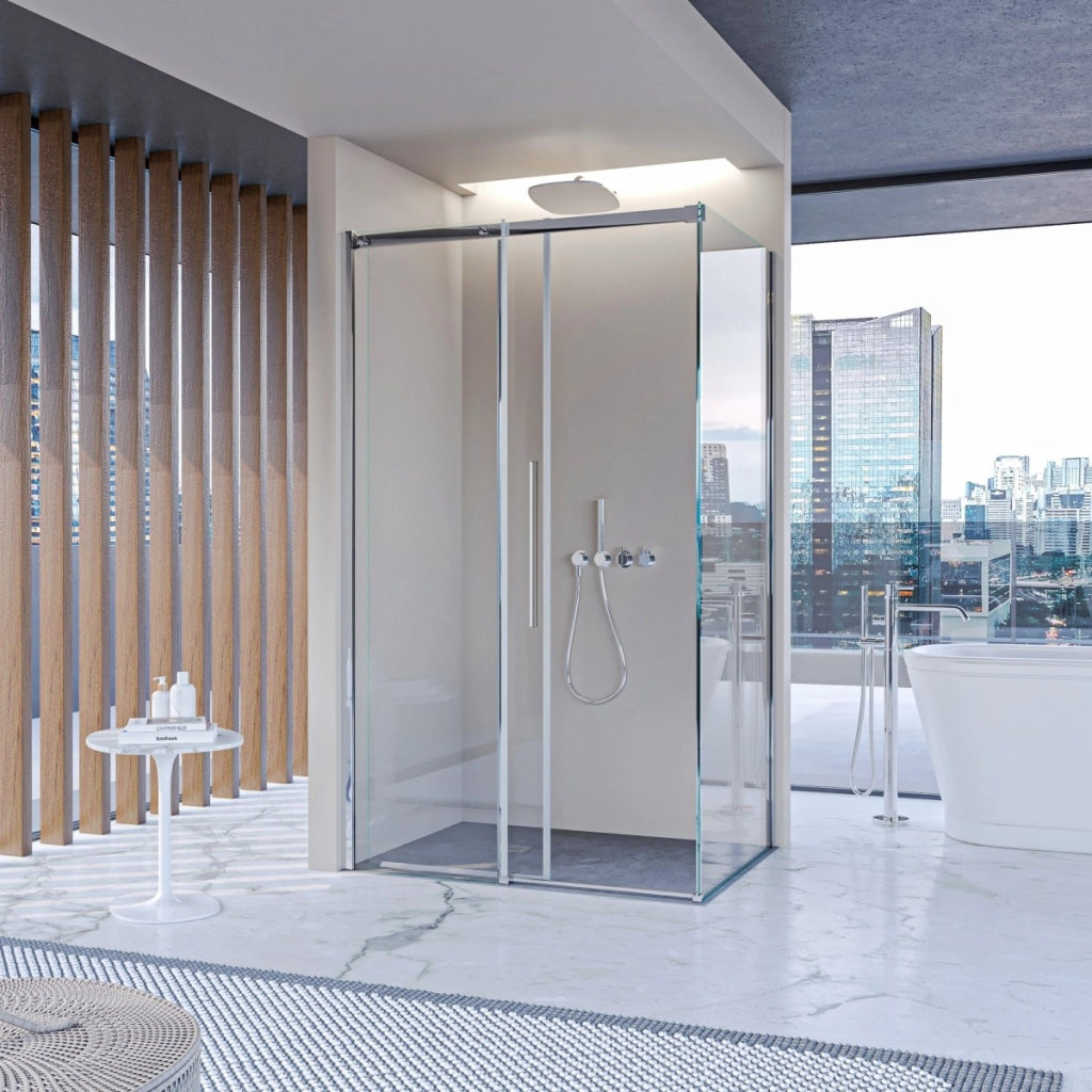 Box doccia due lati in cristallo 8mm h200cm anticalcare target, misura 70x150