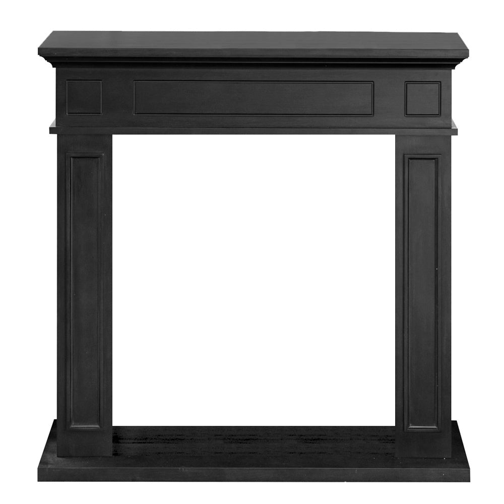 Cornice per Camino 89,5x28x90,5 cm Jefferson Rivestimento in Legno Nero
