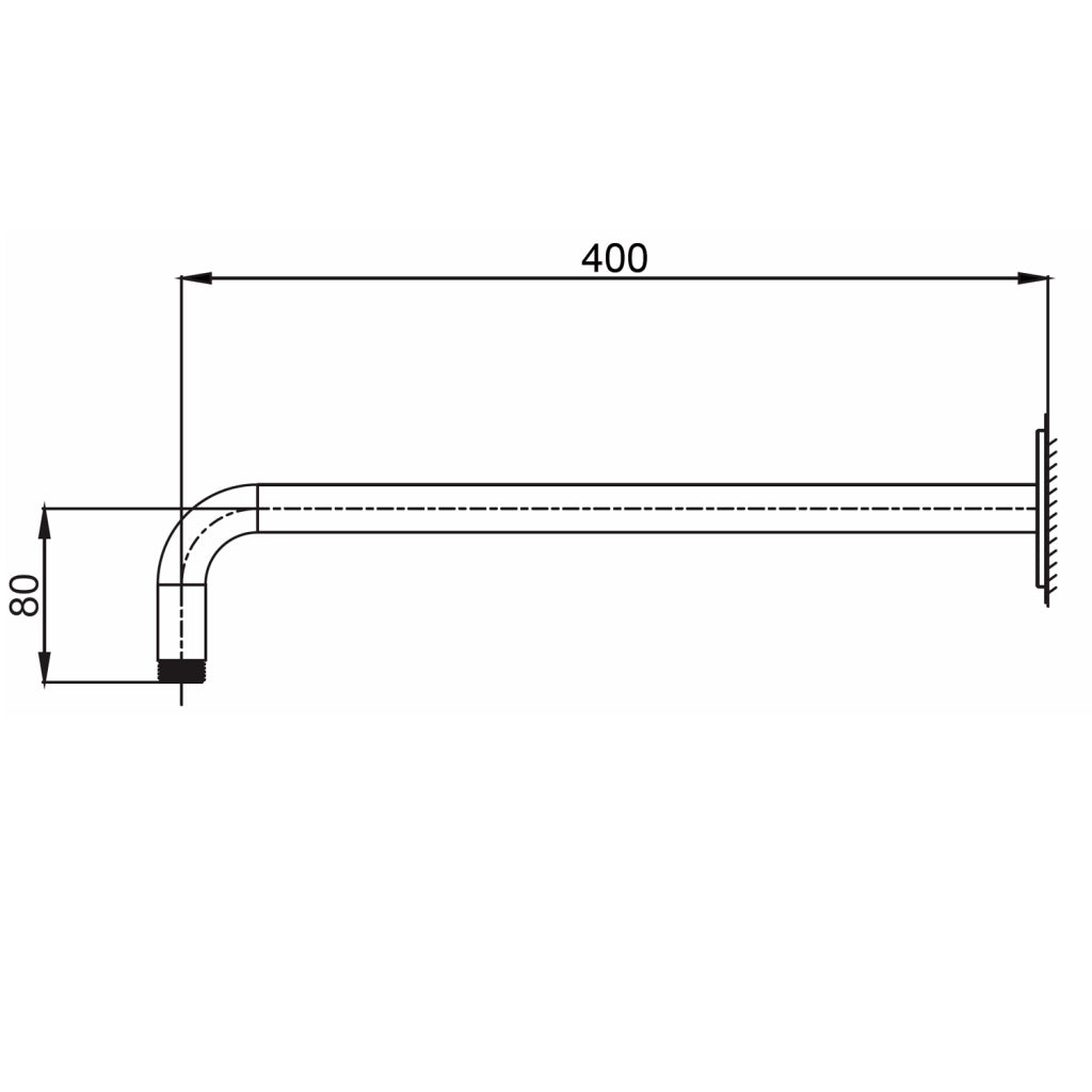 SINED Braccio Doccia Parete Lungo in Acciaio Inox 316L Finitura PVD Oro Rosa per Ambienti Interni ed Esterni Modello Levante