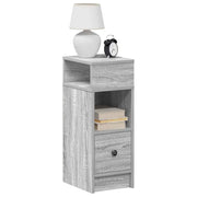 Comodini 2 pz con Cassetto Grigio Sonoma 25x31x66 cm 858625