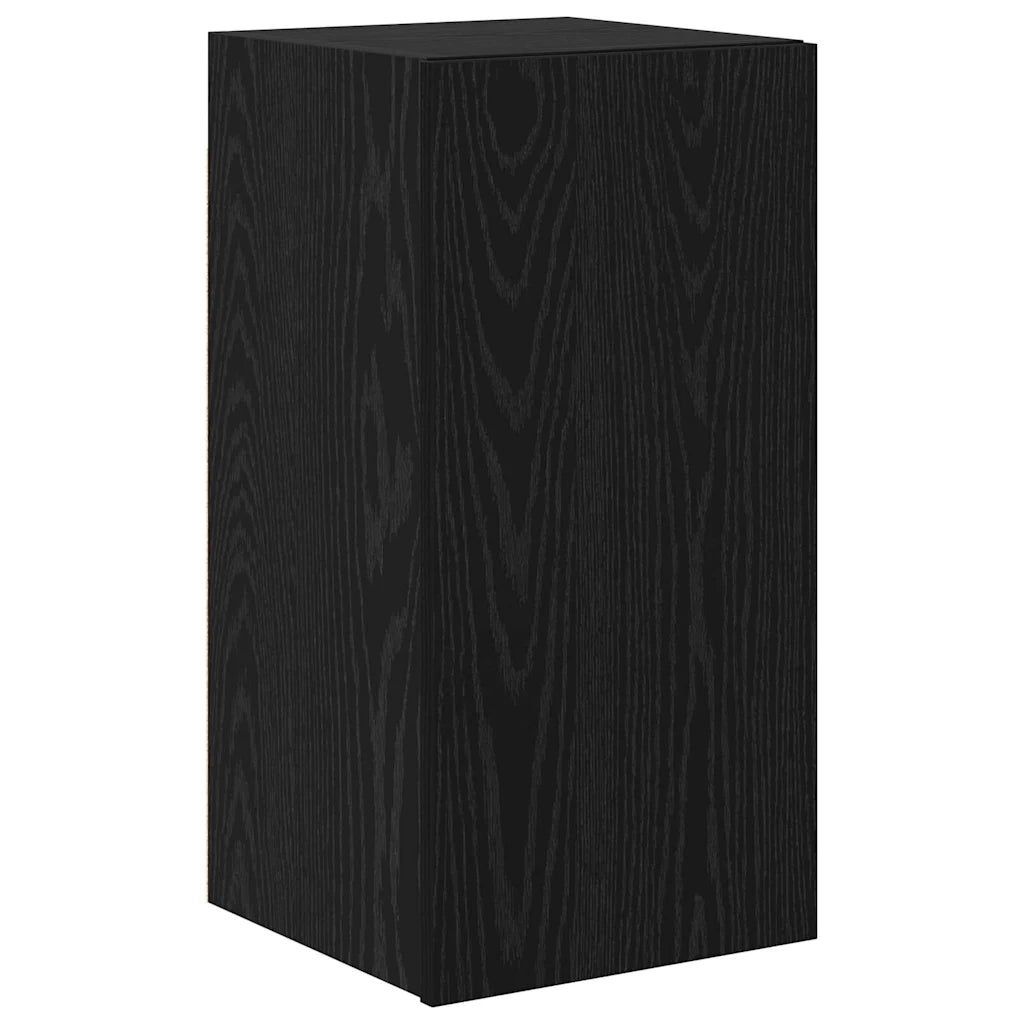 Mobile TV da Parete 2 pcs Rovere Nero Legno multistrato