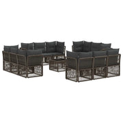 Set Divano da Giardino 13 pcs Grigio polyrattan
