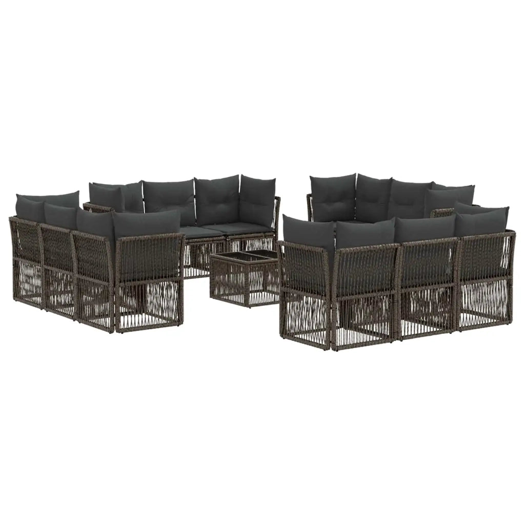 Set Divano da Giardino 13 pcs Grigio polyrattan