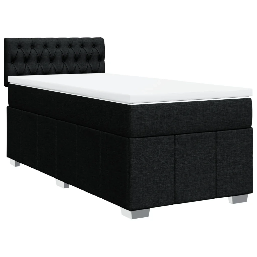 Giroletto a Molle con Materasso Nero 90x190 cm in Tessuto