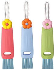 Spazzola multifunzionale 3-in-1 disegno - Spazzola a setole - Spazzola angolare - Rimuovitore di anelli - Portatile - PP/304 Acciaio Inossidabile - Spazzola per pulizia
