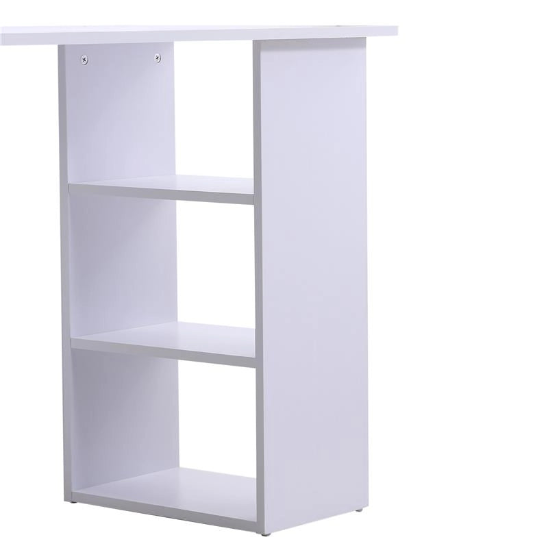 SCRIVANIA MODERNA CON 3 CASSETTI E RIPIANI IN LEGNO BIANCO 120X49X72CM