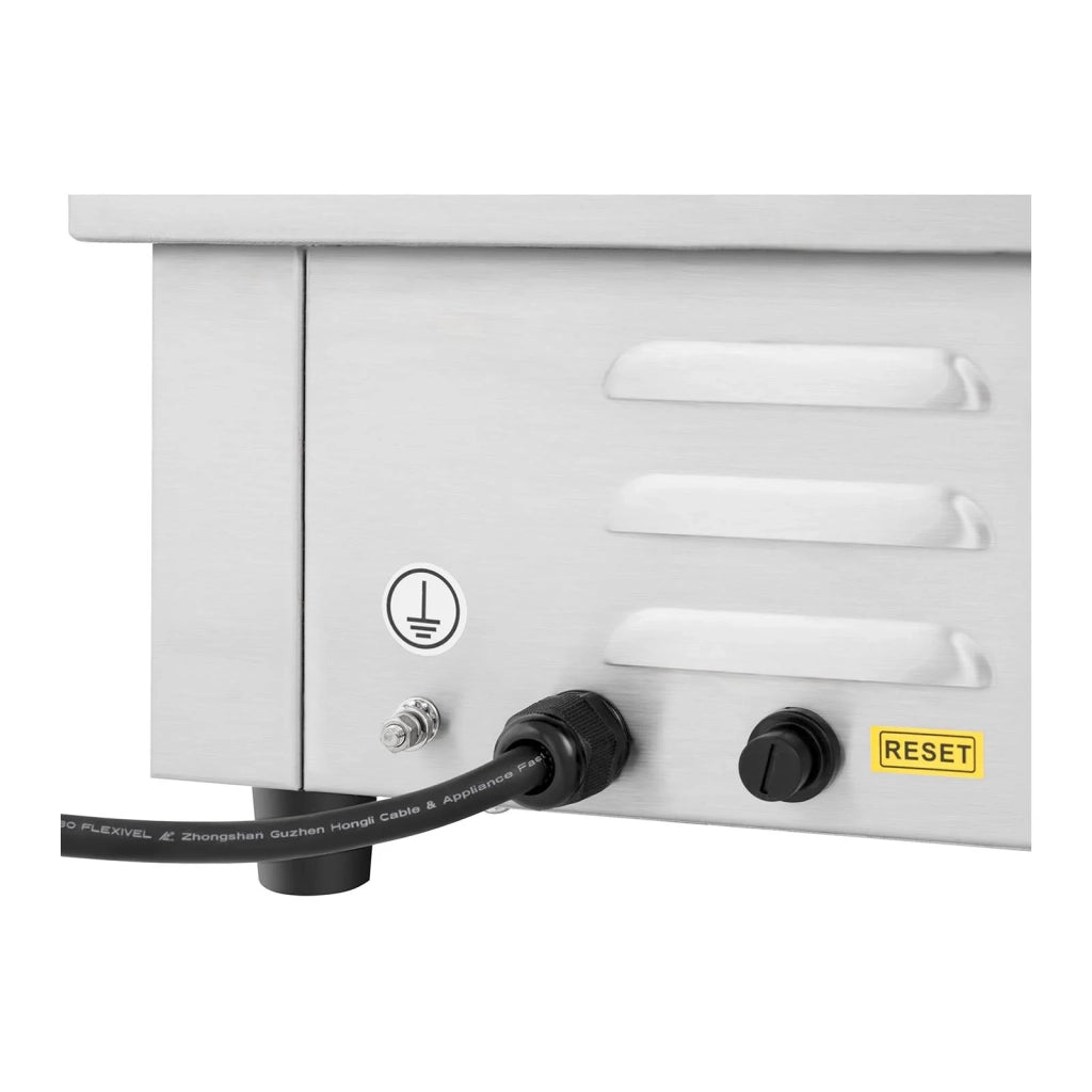 Piastra elettrica professionale in acciaio inox per ristorante doppio piano 2 fuochi 73 x 40 cm (2 x 2 200 watt 730 x 400 mm liscia) 14_0004069