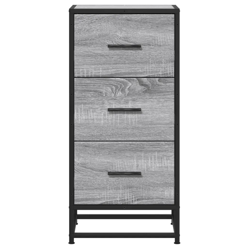 Credenza Grigio Sonoma 35,5x35x76 cm in Truciolato e Metallo