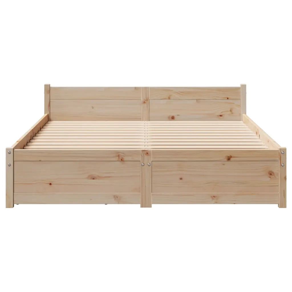 Letto senza Materasso 140x190 cm in Legno Massello di Pino 3301680