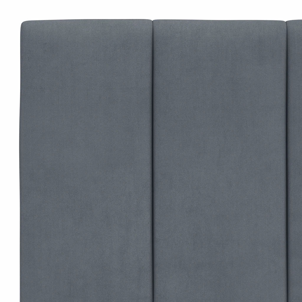 Letto singolo | Letto per adulti | Giroletto senza Materasso Hanko Grigio Scuro 100x200 cm Velluto