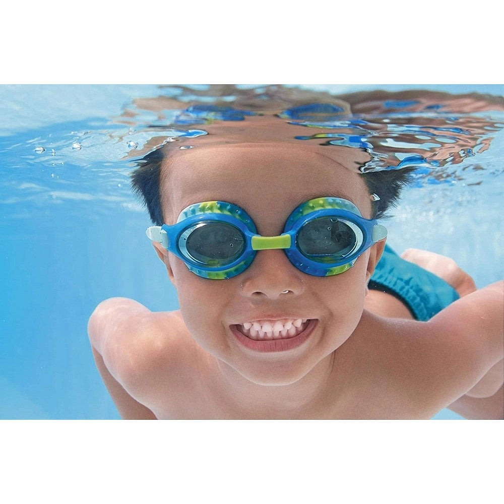 Trade Shop - Occhialini Da Nuoto Piscina Mare Swirl Per Bambini 3+anni Colori Assortiti 21099 -