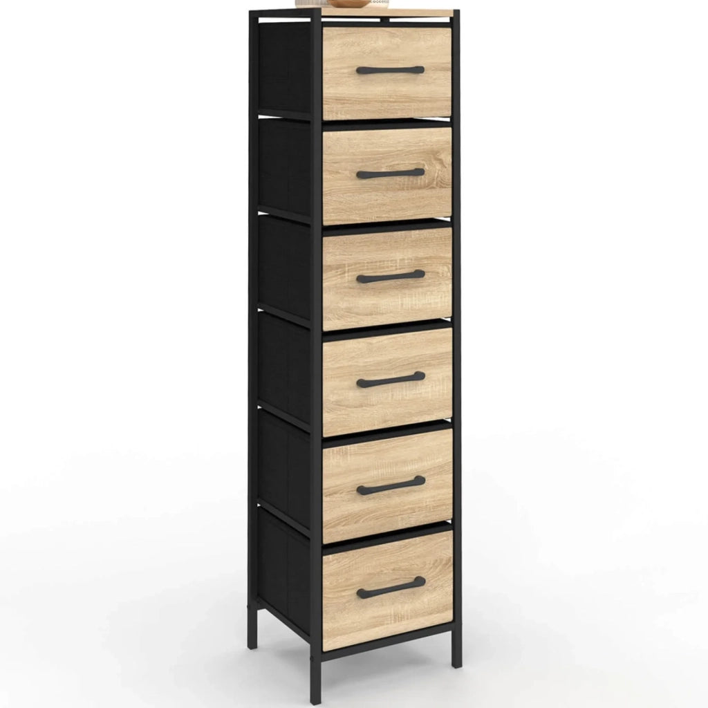 IDMarket - Mobile ausiliario a 6 cassetti UTAH 30 cm, cassettiera, mobile contenitore in stile industriale