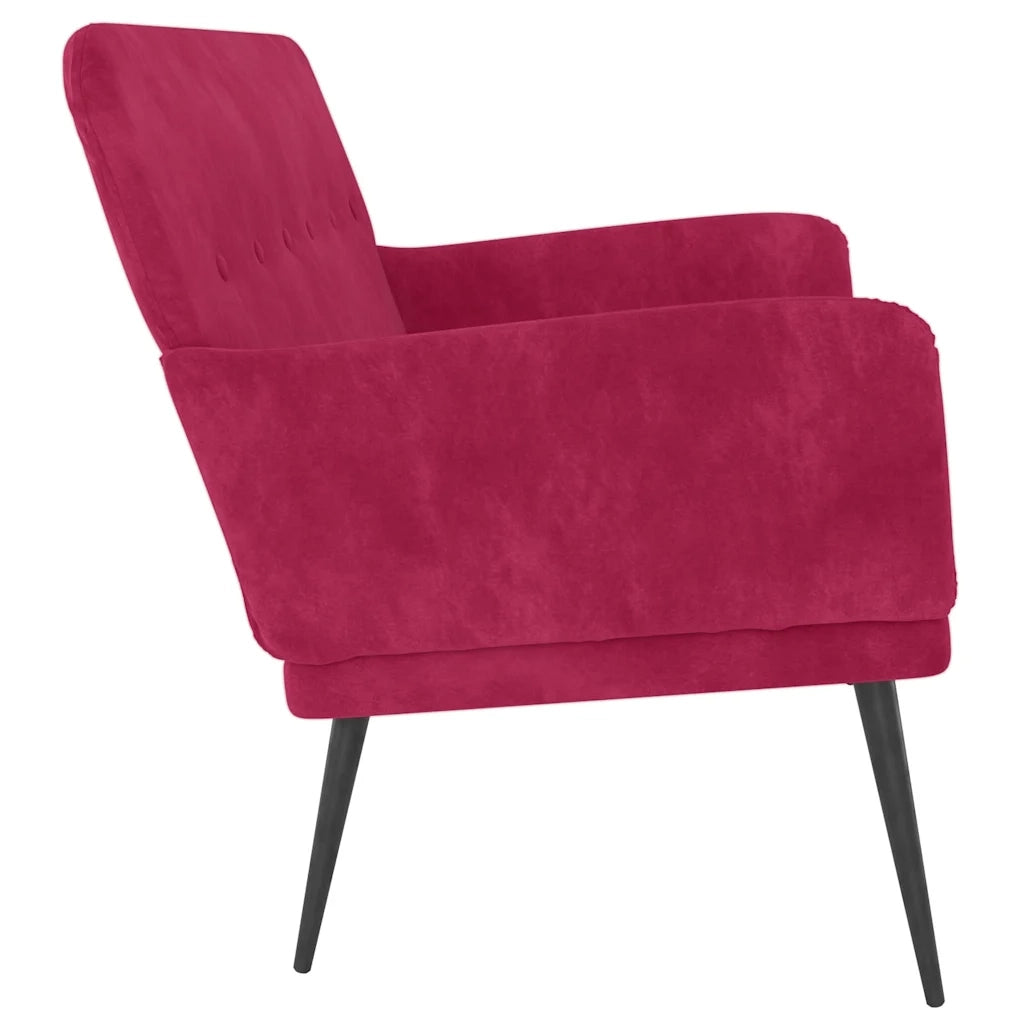 Panca Rosso Vino 108x79x79 cm in Velluto 351418