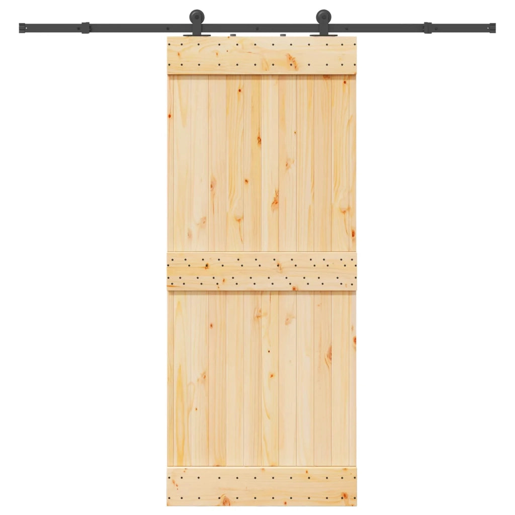 Porta scorrevole NARVIK 85 x 210 cm (213,5 cm) Naturale e Nero 3445271