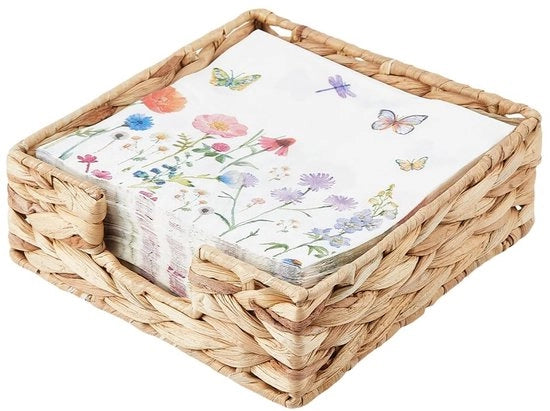 Supporto quadrato per corone di paglia - 19 x 19 x 6,7 cm - Supporto per tessuto - Design classico