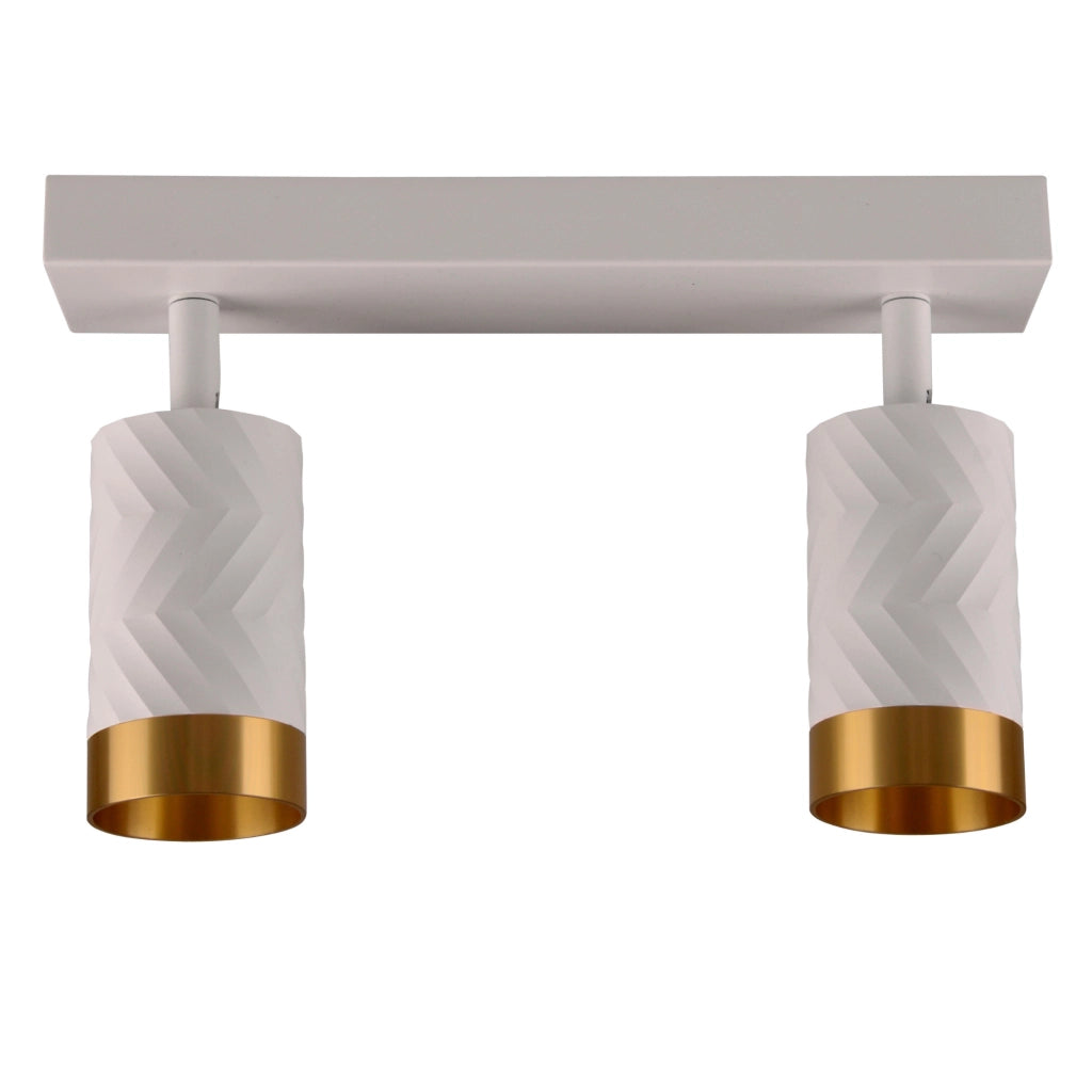 Lampada parete-soffitto 2 luci bianco/oro GU10 Arras Polux