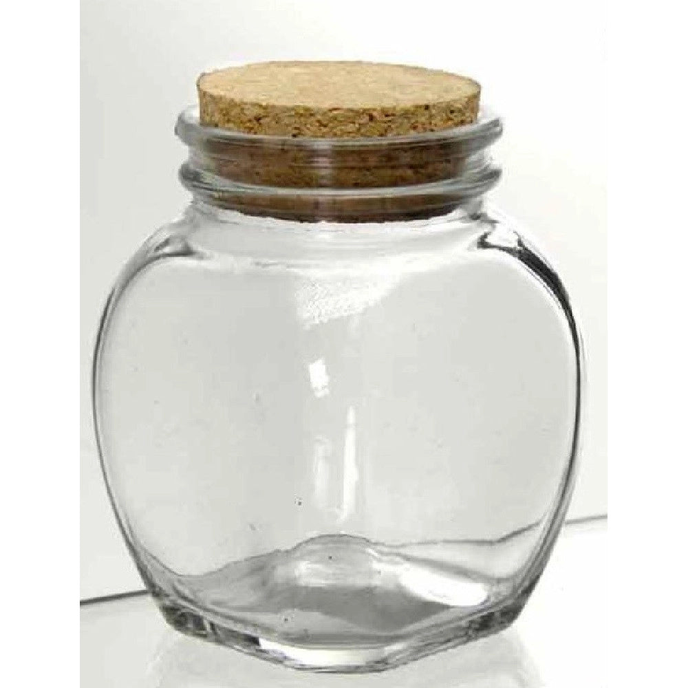 Trade Shop - Set 3pz Contenitore Barattolo Barattolino Tondo 100ml Vetro Tappo Sughero 708664 -