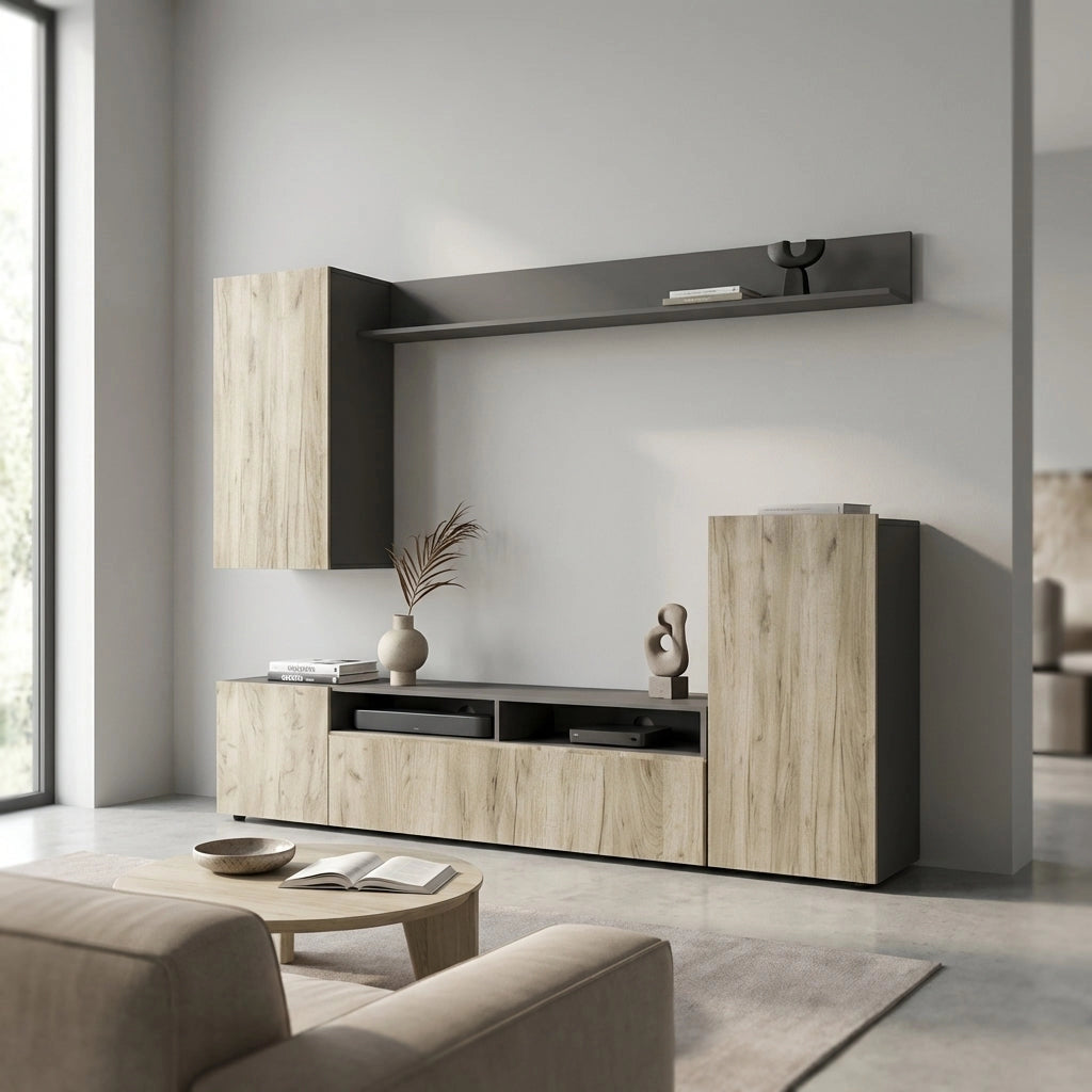 Parete Attrezzata per Soggiorno in Legno Composito cm 210x36 5x170 - JERE