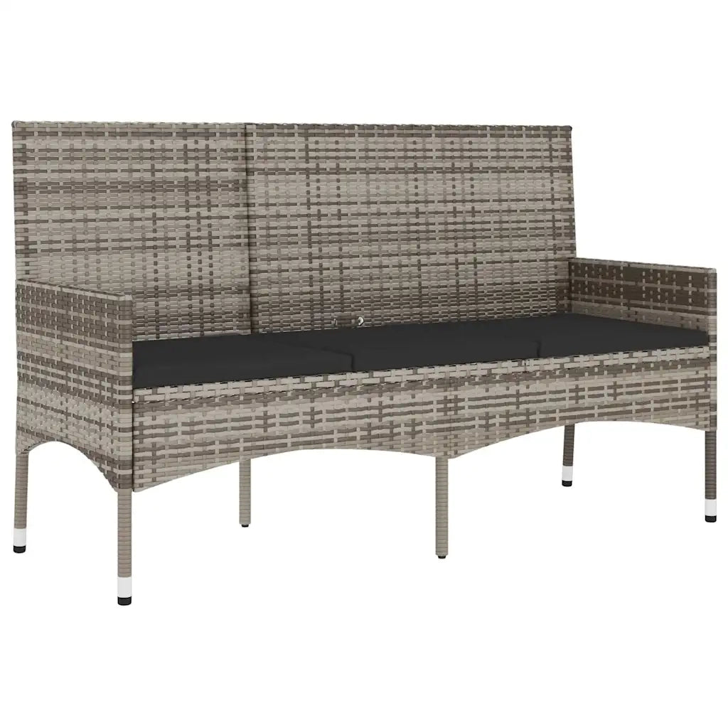 Set Divani da Giardino 4 pz | Set Salotto da Giardino con Cuscini in Polyrattan Grigio