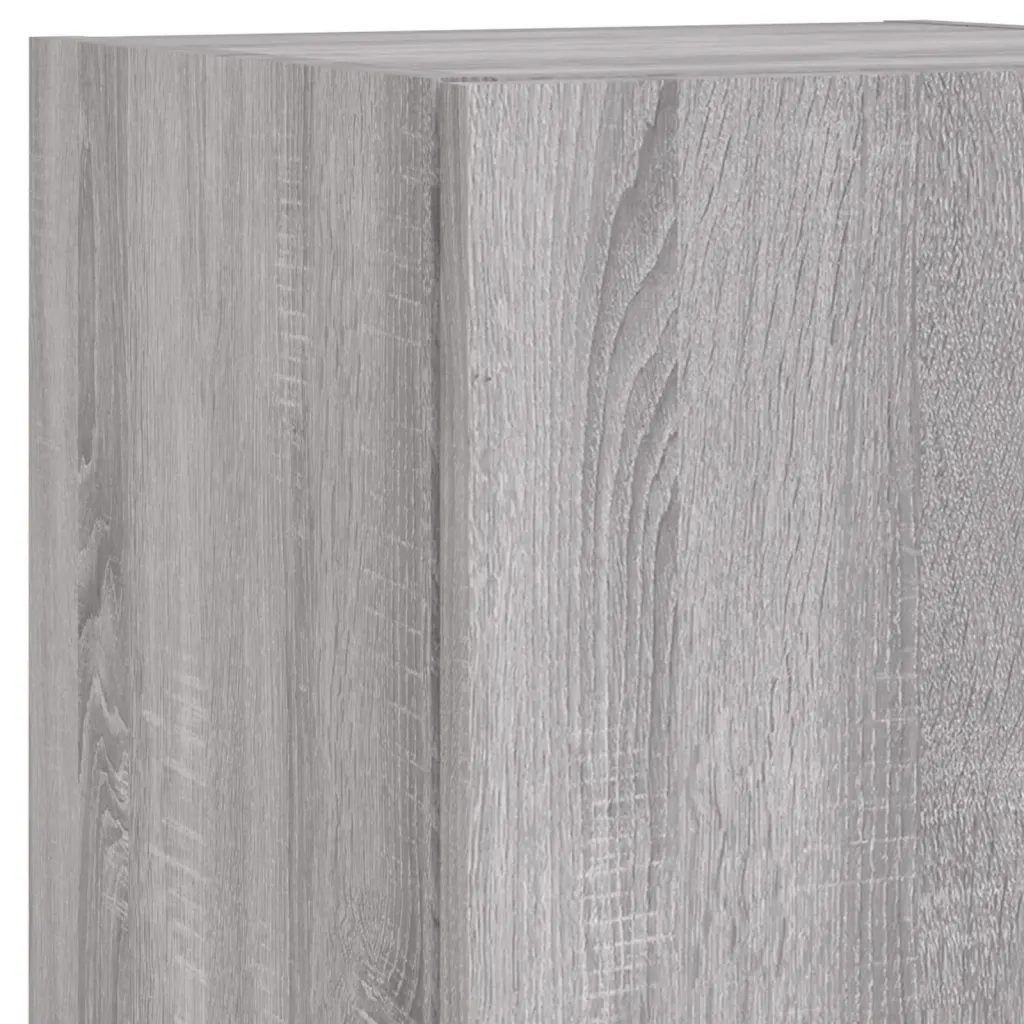 Mobili TV a Muro con LED 5pz Grigio Sonoma in Legno Multistrato