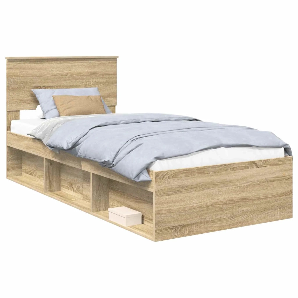 Struttura del letto Rovere Sonoma 75 x 190 cm Legno multistrato 3407942
