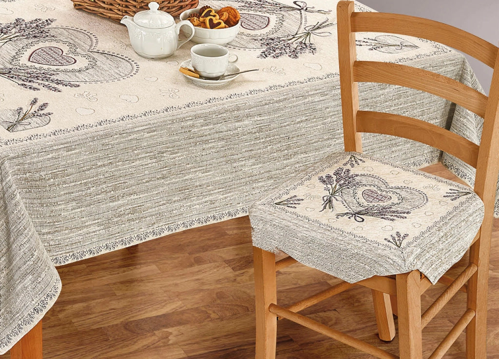Set Cuscini Coprisedia Imbottiti Cinigliati Sfoderabili Modello Floreale Lavanda Made In Italy - Aletta 6Pz - Lavanda