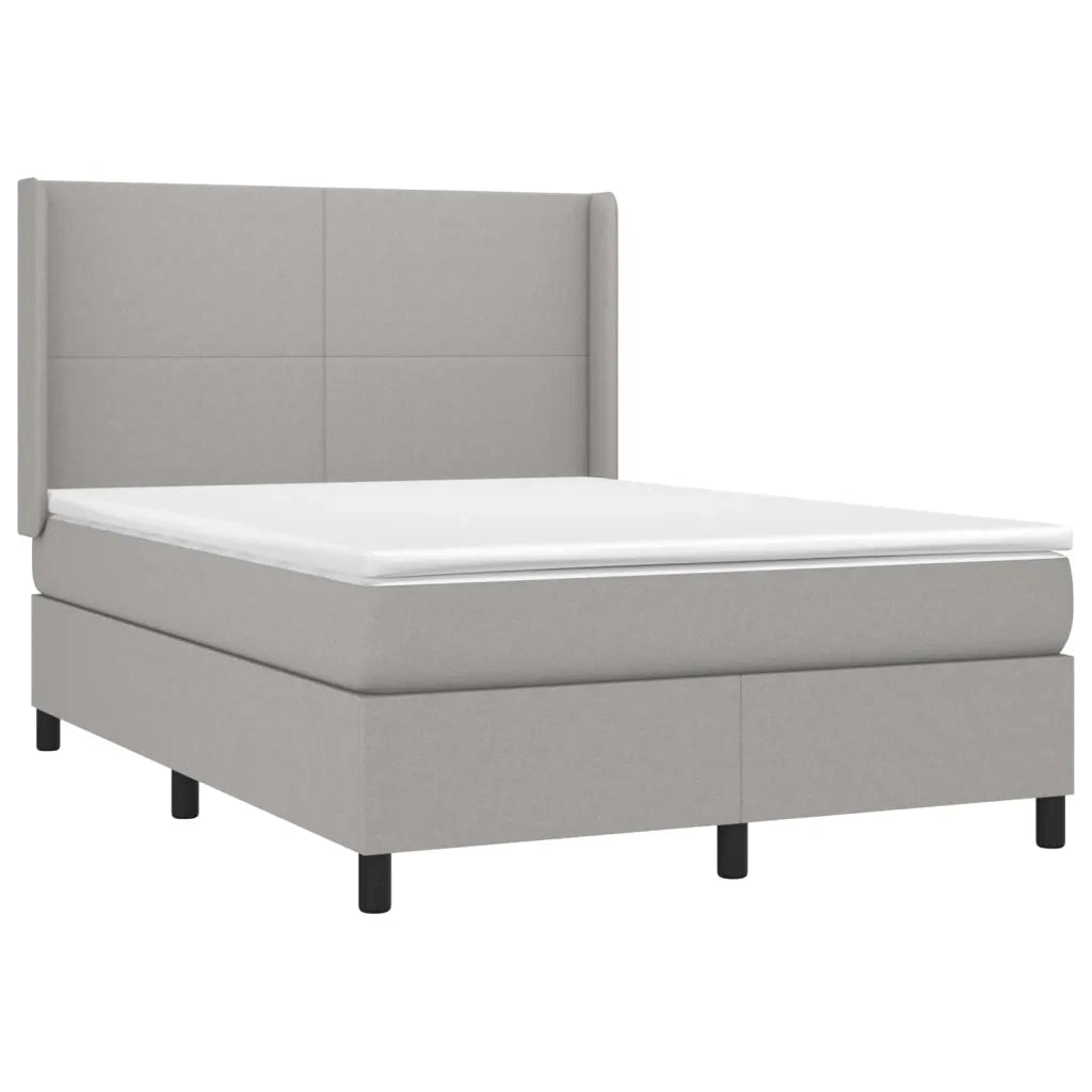 Letto a Molle Materasso e LED Grigio Chiaro 140x200 cm Tessuto cod mxl 37291