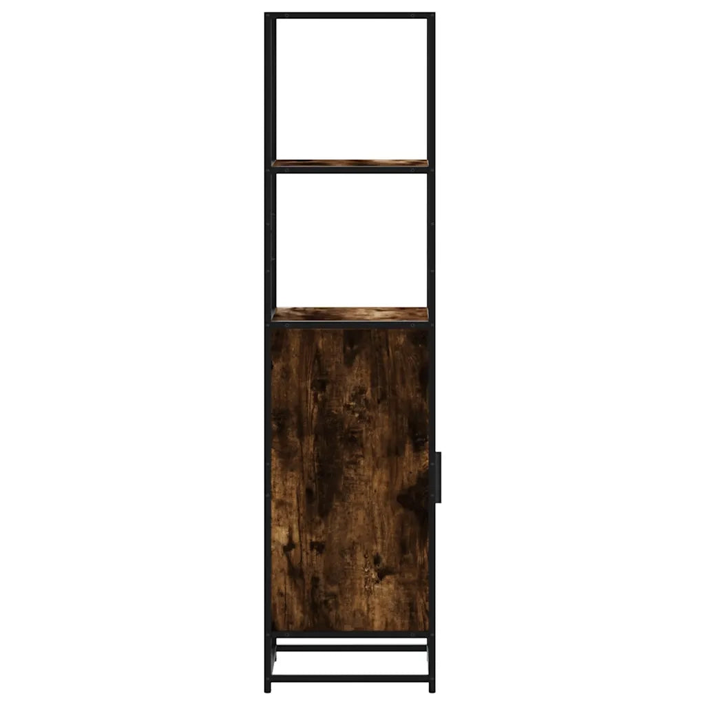 Credenza Rovere Fumo 35,5x35x139 cm Legno Multistrato Metallo