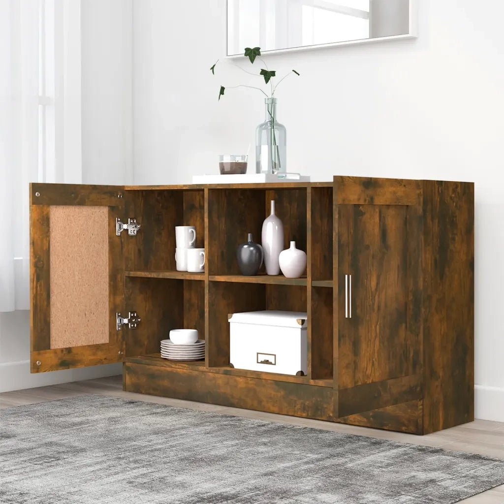 Credenza Rovere Fumo 120x30,5x70 cm in Legno Multistrato 815624