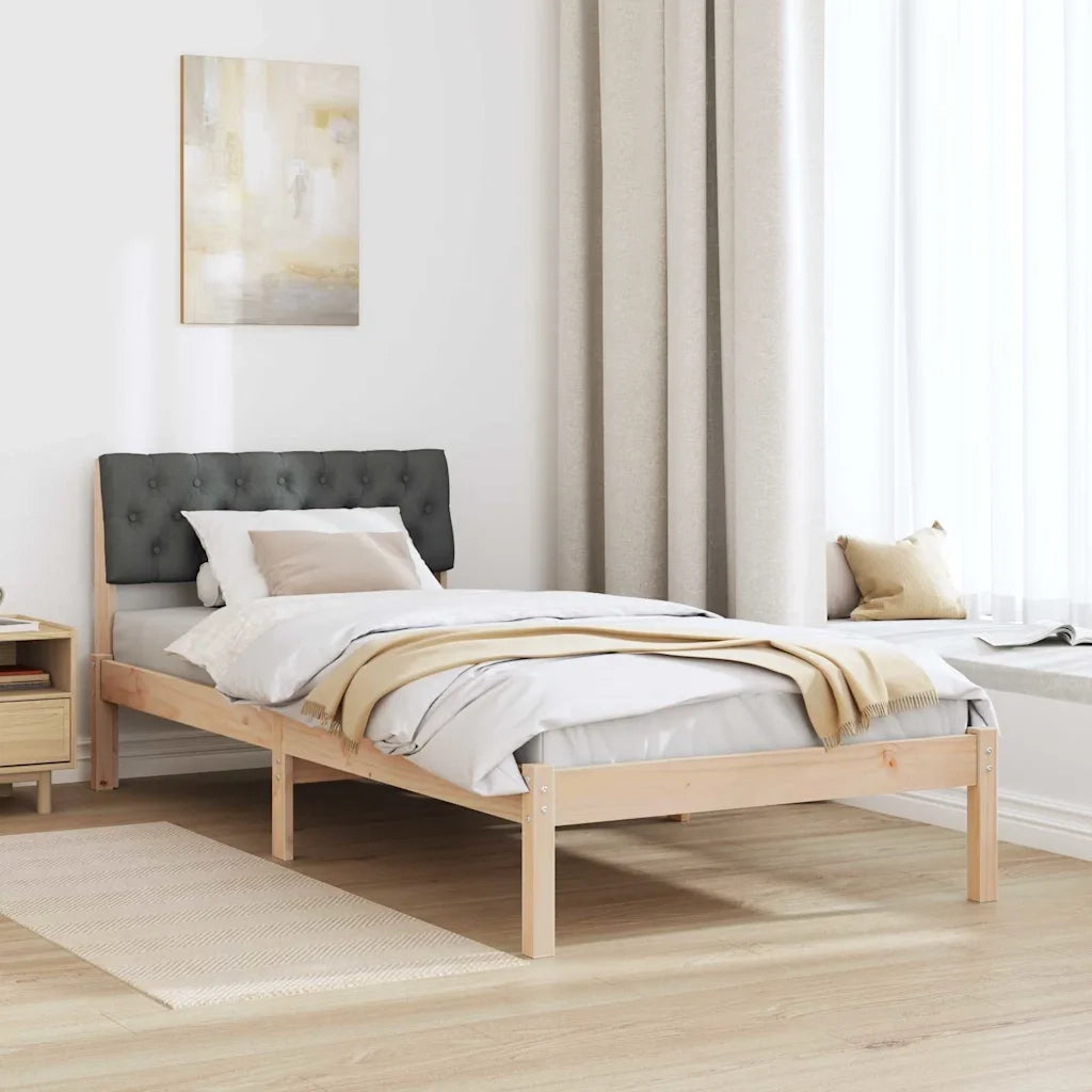 Struttura del Letto marrone e grigio scuro 90 x 200 cm 878635