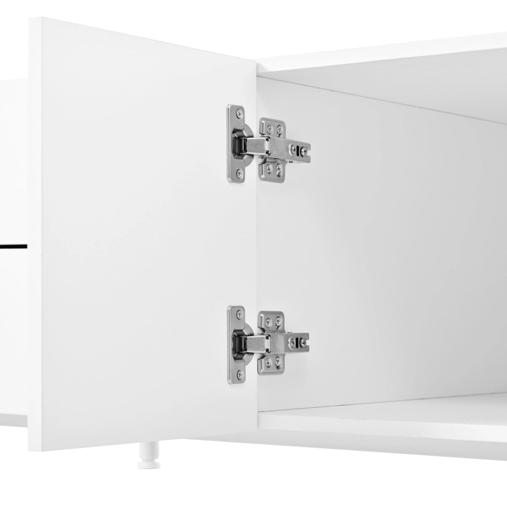 Tavolino da caffè 100x50x39.5 cm con 2 cassetti e 2 porte; contenitore chiuso; MDF e pannello truciolare; bianco