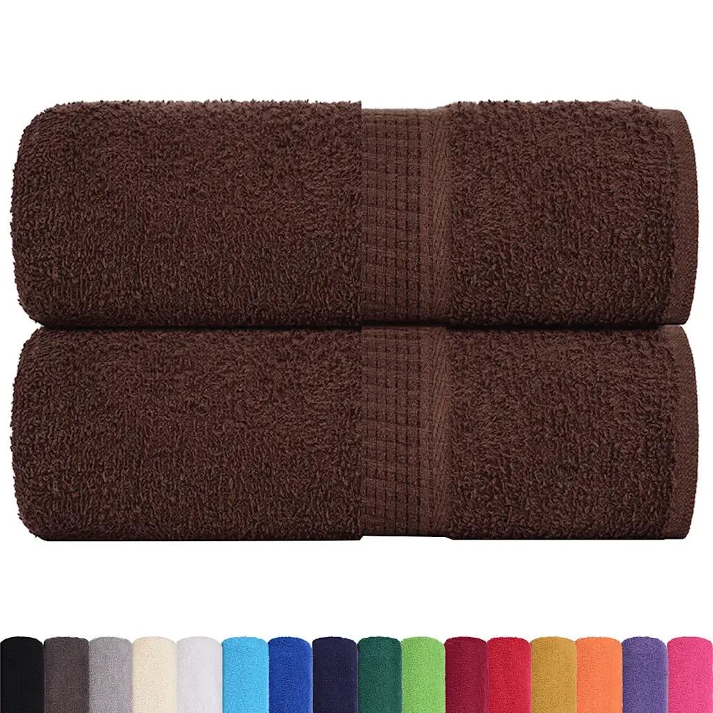Asciugamani Ospiti 2 pz Marrone 30x50 cm 360 g/mÂ² 100% Cotone