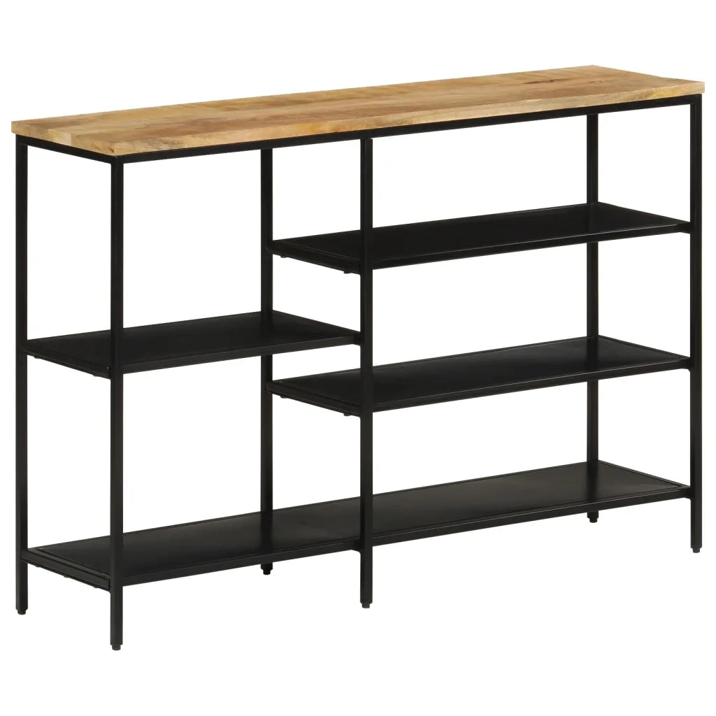 Tavolo Consolle | Tavolo d'Ingresso 110x30x75cm Legno Massello Mango Grezzo e Ferro
