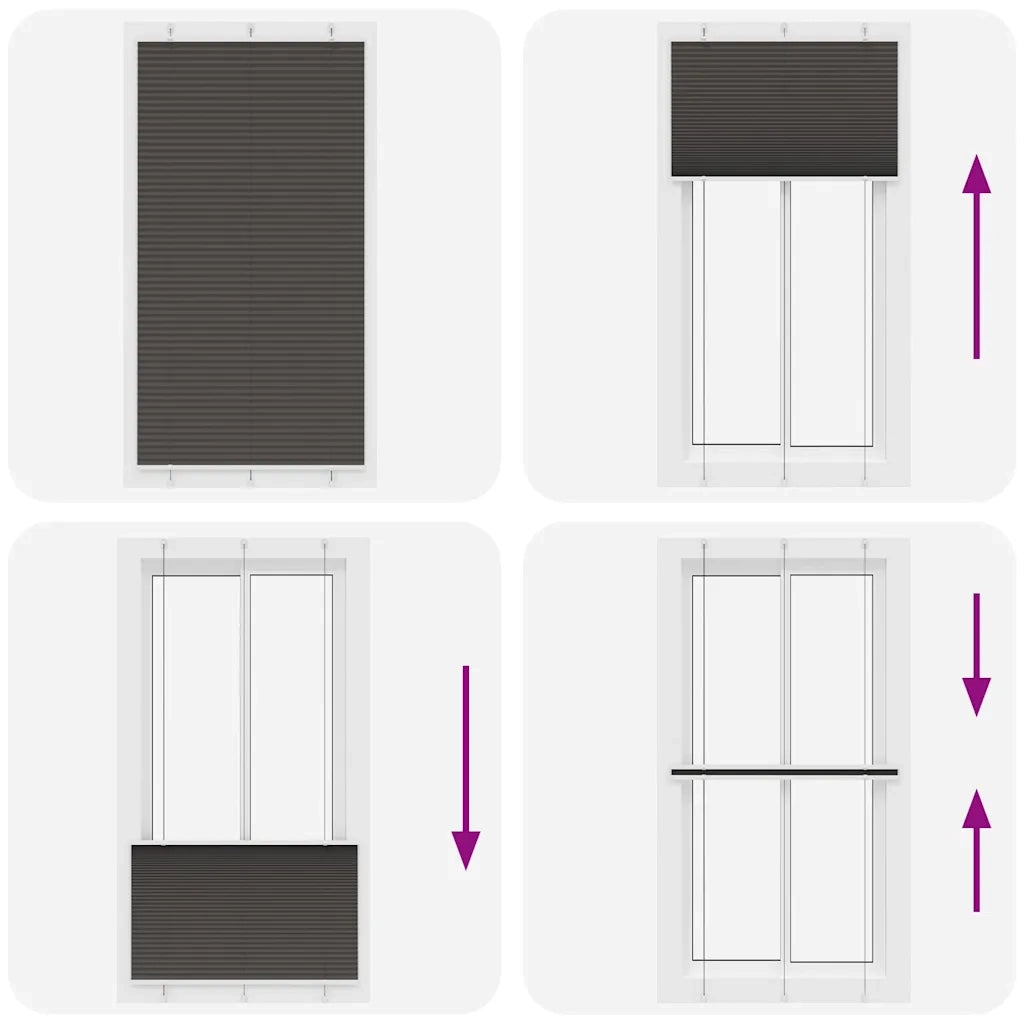 vidaXL Tenda Plissettata Nera 105x200 cm Larghezza Tessuto 104,4 cm