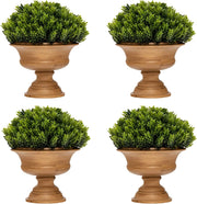 Set 4 Alberi di Pino Artificiale in Vaso, Albero di Pino da Tavolo con Base in Cartone Biodegradabile, Piante Finte per Casa, Negozio e Ufficio, Verde