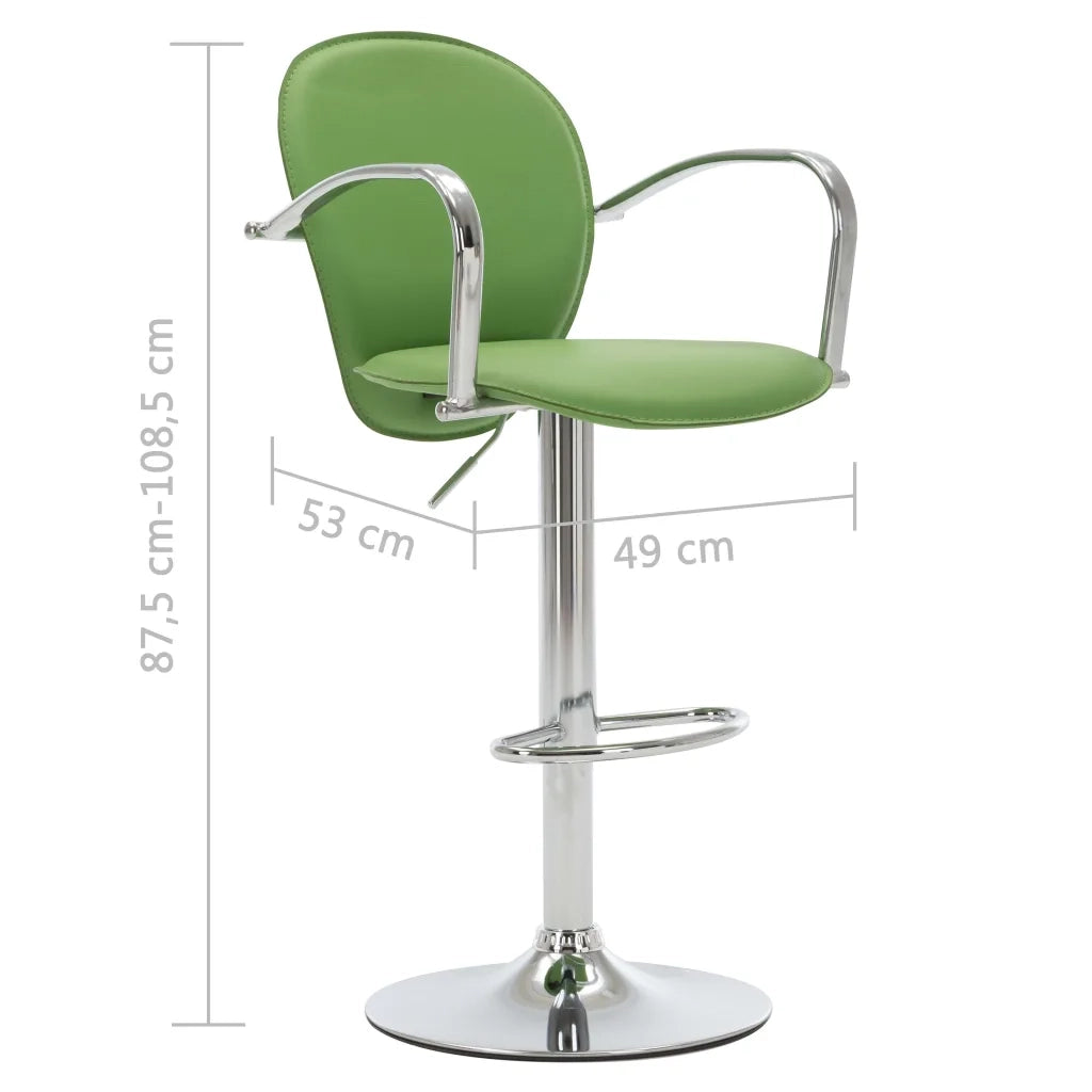 Sgabelli da Bar con Braccioli 2 pz Verdi in Similpelle cod mxl 63322