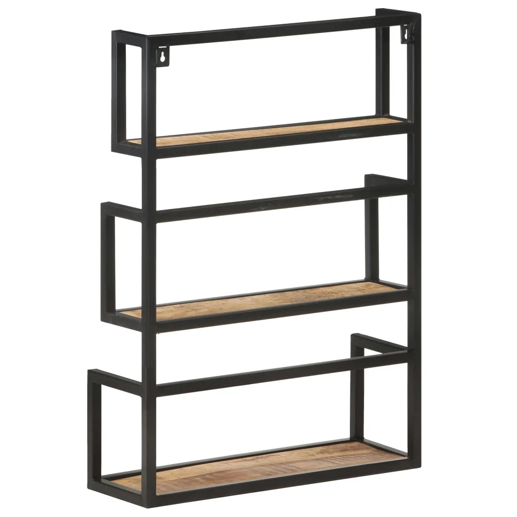 Scaffale a Muro 60x20x85 cm in Legno di Mango Grezzo 321074
