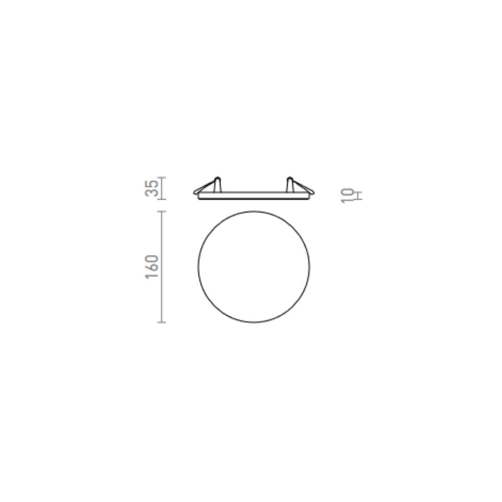 Lampada plafoniera BJORK R 16 da incasso nero  230V LED 12W  3000K