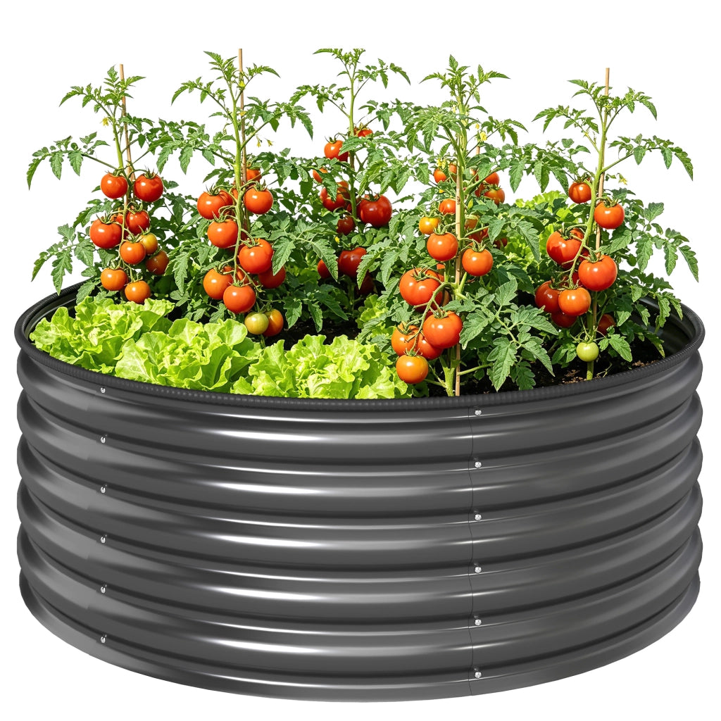 Vaso per piante in acciaio zincato ¨C zephmum ¨C grigio scuro 120x120x43 cm