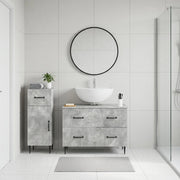 Set di Armadi da Bagno da 2 Pezzi HAARLEM Grigio Cemento 3417696