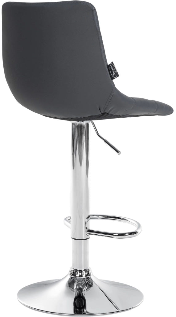 Sgabello Jerry in similpelle grigio,cromo