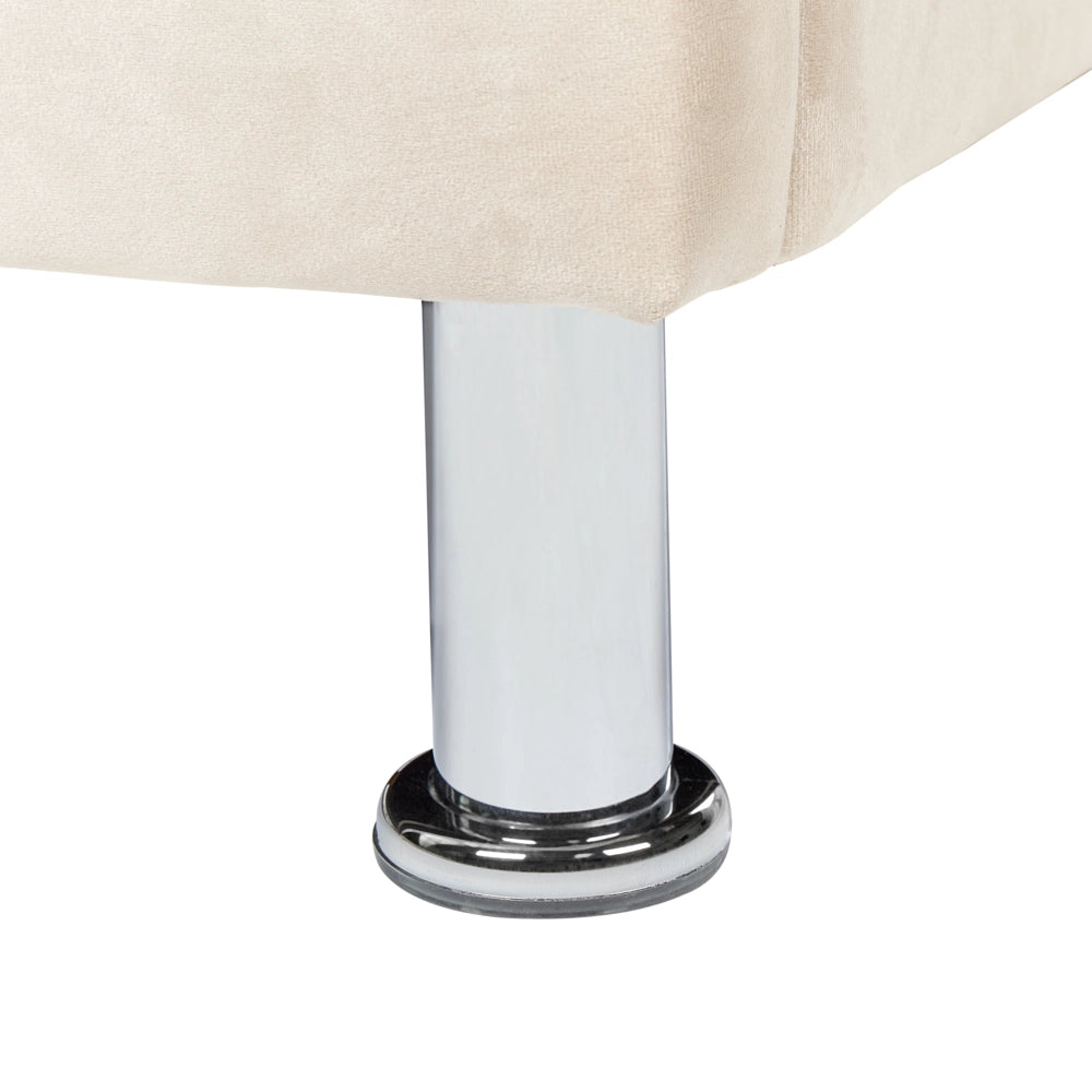 Letto singolo con contenitore in velluto beige 90 x 200 cm camera da letto cameretta elegante glamour